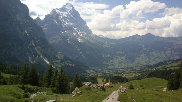 Blick auf Eiger Nordwand und Kleine Scheidegg